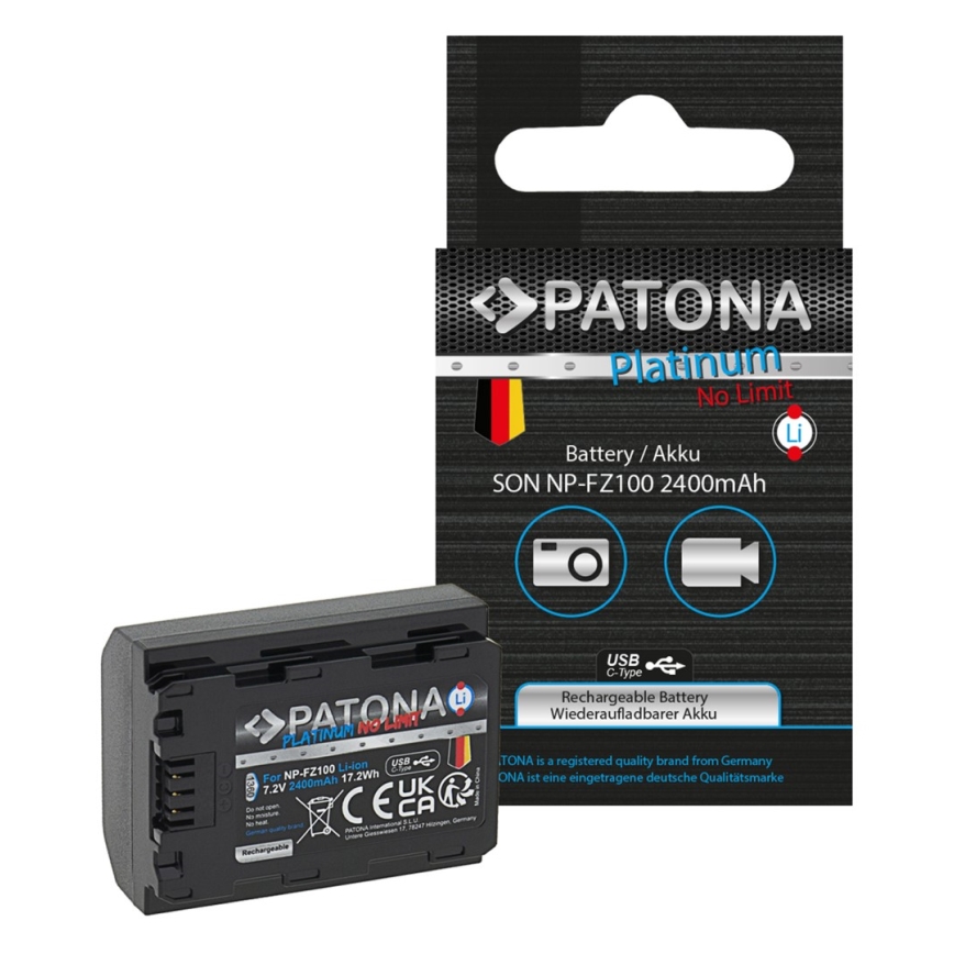 PATONA - Akkumulátor Sony NP-FZ100 2400mAh Li-Ion Platinum USB-C