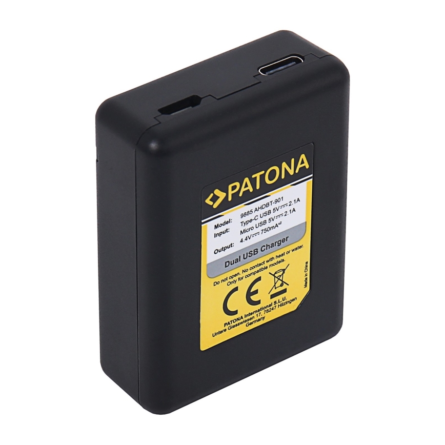 PATONA - Dual töltő GoPro Hero 9 AHDBT901-hez