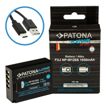 PATONA - Fuji NP-W126S akkumulátor 1050mAh Li-Ion Platinum USB-C töltéssel