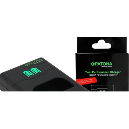 PATONA - Gyors töltő Dual Fuji NP-W126 + USB-C kábel 0,6 m