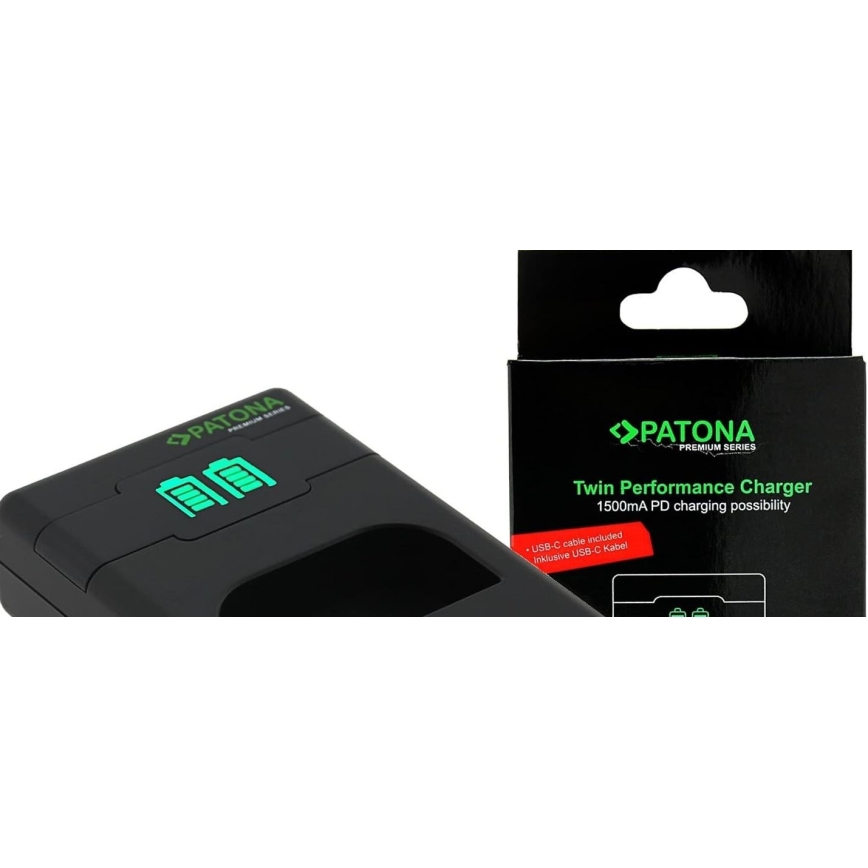 PATONA - Gyors töltő Dual Fuji NP-W126 + USB-C kábel 0,6 m