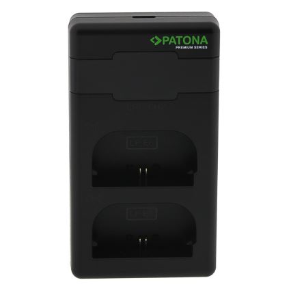 PATONA - Gyorstöltő Dual Canon LP-E6 + kábel USB-C 0,6m