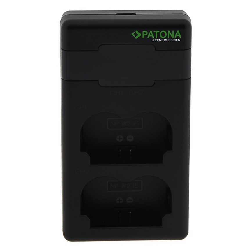 PATONA - Intelligens töltő Dual Fuji NP-W235 + kábel USB-C 0,6m