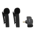 PATONA - KÉSZLET 2x Vezeték nélküli mikrofon csíptetővel iPhone készülékekhez USB-C 5V 50 mAh