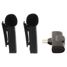 PATONA - KÉSZLET 2x Vezeték nélküli mikrofon csíptetővel okostelefonokhoz USB-C 5V