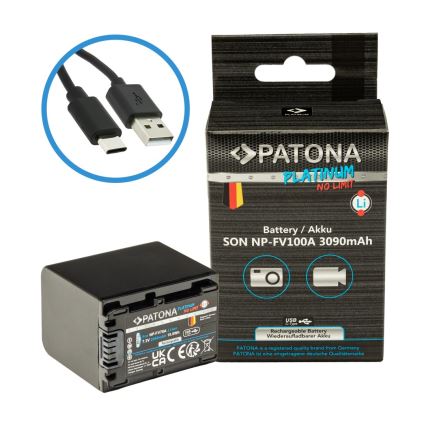 PATONA - Sony NP-FV100 akkumulátor 3090mAh Li-Ion Platinum USB-C töltéssel