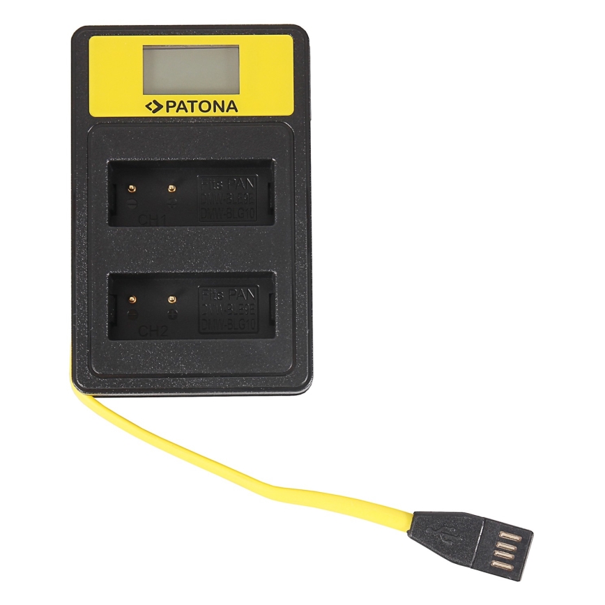 PATONA - Töltő Dual Panasonic DMW-BLG10 s LCD,USB