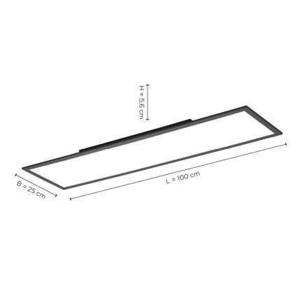 Paul Neuhaus 16533-16-O - LED Dimmelhető felületre szerelhető panel FLAT LED/24W/230V 2700-5000K fekete + távirányító