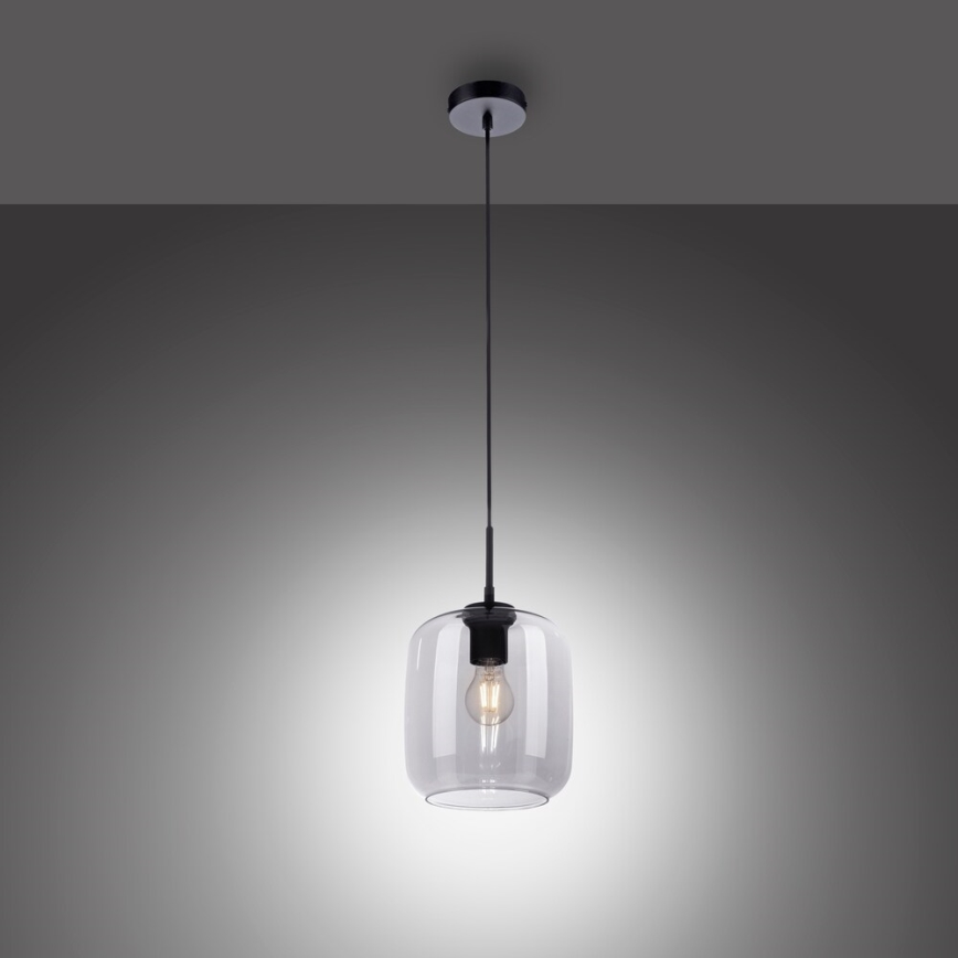 Paul Neuhaus 2002-25 - Csillár zsinóron SHITAKE 1xE27/10W/230V átm. 20 cm füstszínű