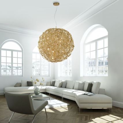 Paul Neuhaus 2019-12 - SAREA kábeles csillár 15xG9/40W/230V arany