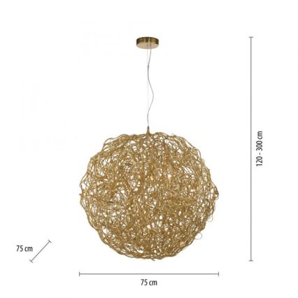 Paul Neuhaus 2019-12 - SAREA kábeles csillár 15xG9/40W/230V arany