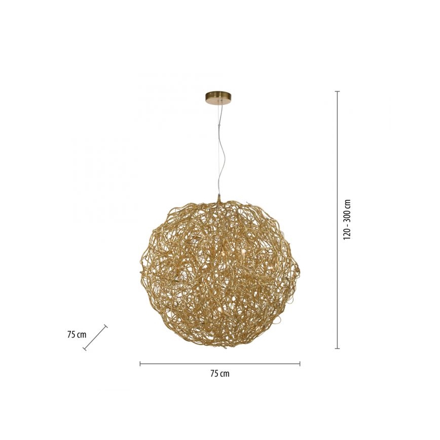 Paul Neuhaus 2019-12 - SAREA kábeles csillár 15xG9/40W/230V arany