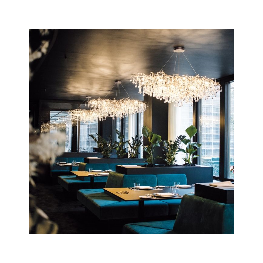 Paul Neuhaus 2031-11 - Csillár zsinóron ICICLE 15xG9/40W/230V 75x150 cm réz