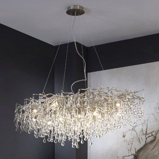 Paul Neuhaus 2031-55 - Csillár zsinóron ICICLE 15xG9/40W/230V 75x150 cm fényezett króm