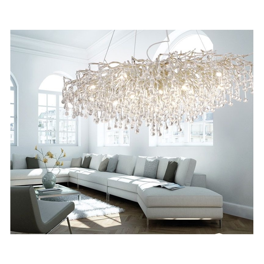 Paul Neuhaus 2031-55 - Csillár zsinóron ICICLE 15xG9/40W/230V 75x150 cm fényezett króm