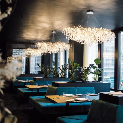 Paul Neuhaus 2031-55 - Csillár zsinóron ICICLE 15xG9/40W/230V 75x150 cm fényezett króm