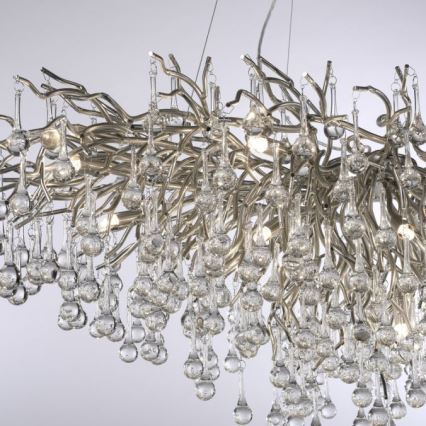 Paul Neuhaus 2031-55 - Csillár zsinóron ICICLE 15xG9/40W/230V 75x150 cm fényezett króm