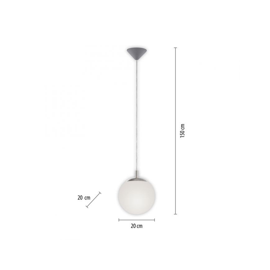Paul Neuhaus 2072-55 - Csillár zsinóron BOLO 1xE27/60W/230V átm. 20 cm