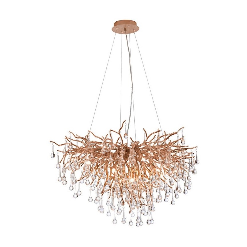 Paul Neuhaus 2192-11 - Csillár zsinóron ICICLE 10xG9/40W/230V 50x100 cm réz