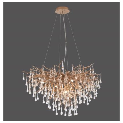 Paul Neuhaus 2192-11 - Csillár zsinóron ICICLE 10xG9/40W/230V 50x100 cm réz