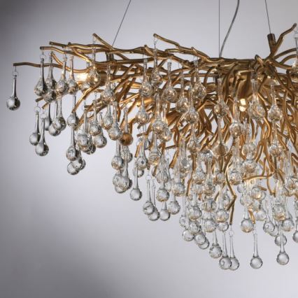 Paul Neuhaus 2192-11 - Csillár zsinóron ICICLE 10xG9/40W/230V 50x100 cm réz