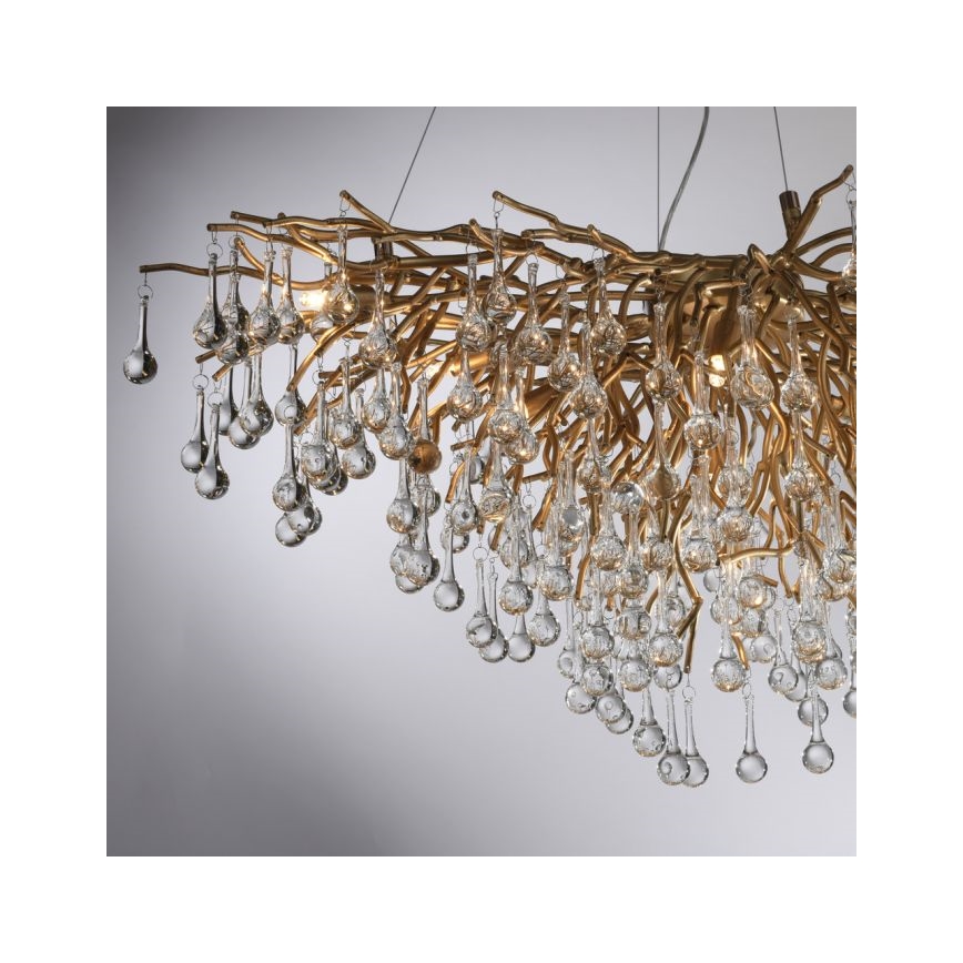 Paul Neuhaus 2192-11 - Csillár zsinóron ICICLE 10xG9/40W/230V 50x100 cm réz