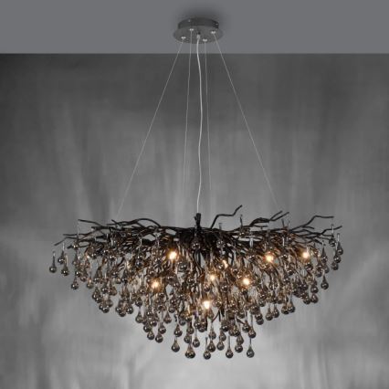 Paul Neuhaus 2192-18 - Kábeles csillár ICICLE 10xG9/40W/230V 50x100 cm fekete