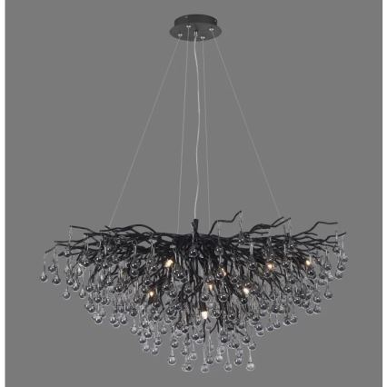 Paul Neuhaus 2192-18 - Kábeles csillár ICICLE 10xG9/40W/230V 50x100 cm fekete