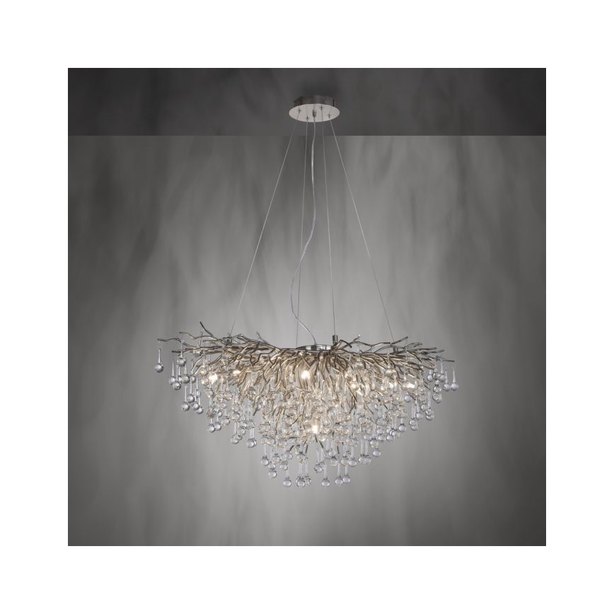 Paul Neuhaus 2192-55 - Csillár zsinóron ICICLE 10xG9/40W/230V 50x100 cm fényezett króm