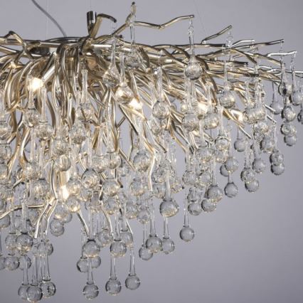 Paul Neuhaus 2192-55 - Csillár zsinóron ICICLE 10xG9/40W/230V 50x100 cm fényezett króm