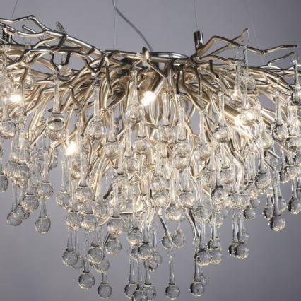 Paul Neuhaus 2192-55 - Csillár zsinóron ICICLE 10xG9/40W/230V 50x100 cm fényezett króm