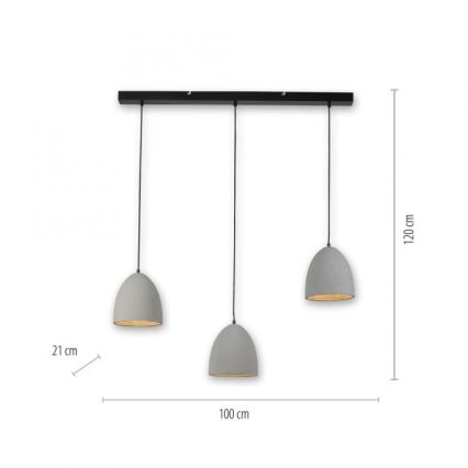 Paul Neuhaus 2233-22 - Csillár zsinóron ETON 3xE27/40W/230V