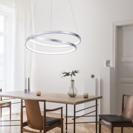 Paul Neuhaus 2472-21 - LED Dimmelhető csillár zsinóron ROMAN LED/30W/230V fényezett króm