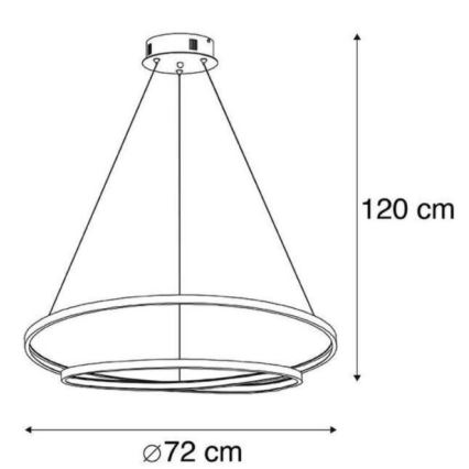 Paul Neuhaus 2474-21 - LED Dimmelhető csillár zsinóron ROMAN LED/40W/230V fényezett króm