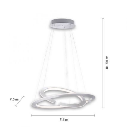 Paul Neuhaus 2491-55 - LED dimmelhető függeszték kábelre ALESSA 2xLED/26W/230V + távirányító
