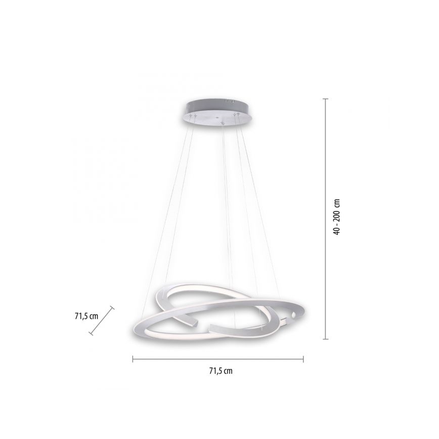 Paul Neuhaus 2491-55 - LED dimmelhető függeszték kábelre ALESSA 2xLED/26W/230V + távirányító