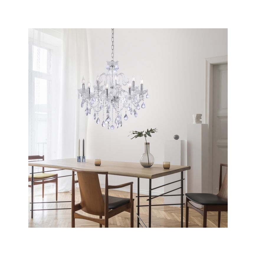 Paul Neuhaus 3081-00 - Kristálycsillár láncon GRACIA 8xE14/40W/230V