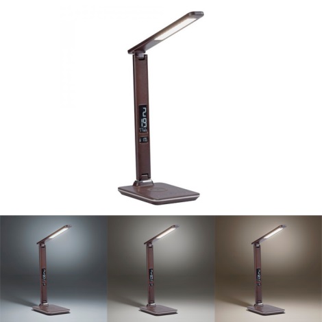 Paul Neuhaus 4595-23 - LED Dimmelhető asztali lámpa vezeték nélküli töltéssel ADRIANO LED/5W/230V barna