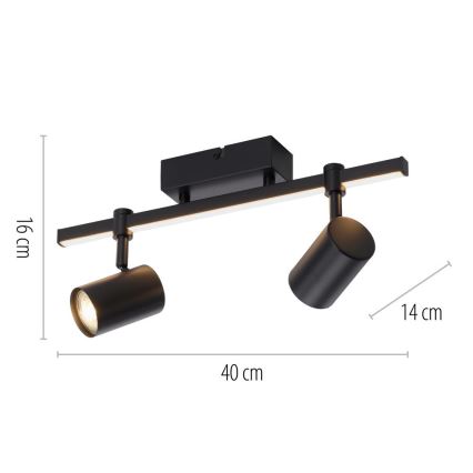 Paul Neuhaus 6524-18 - LED spotlámpa BARIK 2xGU10/4,5W/230V + LED/5W