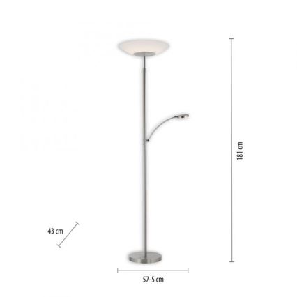 Paul Neuhaus 655-55 - LED dimmelhető állólámpa ALFRED LED/28W+LED/4W/230V fényes króm