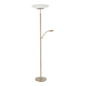 Paul Neuhaus 655-60 - LED fényerőszabályozható állólámpa ALFRED LED/28W/230V+LED/4W/230V sárgaréz