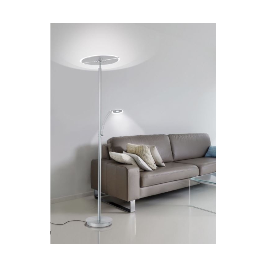 Paul Neuhaus 673-55 - fényerőszabályozható LED állólámpa ARTUR 2xLED/21W/230V+LED/6W fényes króm
