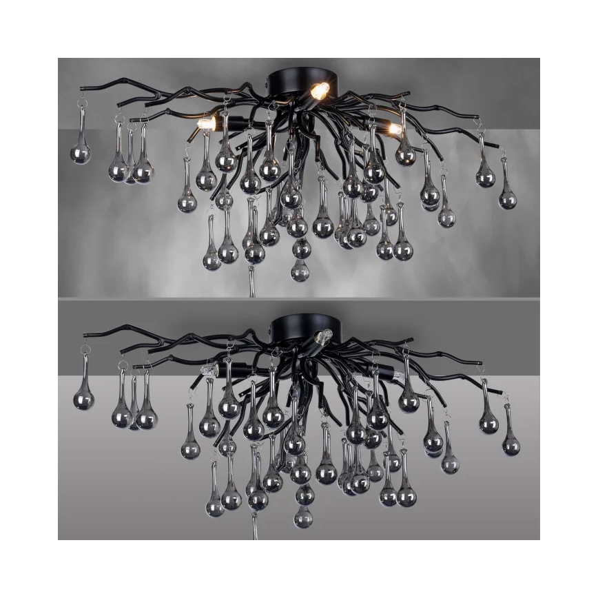 Paul Neuhaus 8090-18 - Felületre szerelt csillár ICICLE 4xG9/40W/230V 30x60 cm fekete