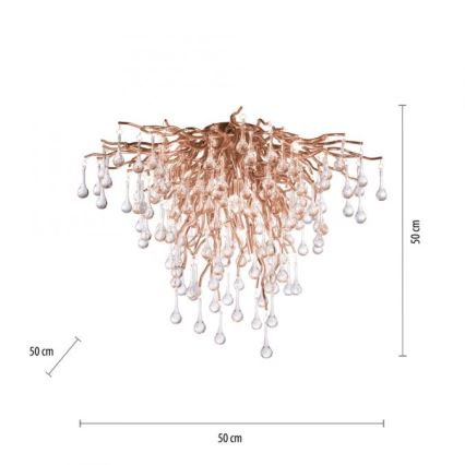 Paul Neuhaus 8091-11 - Felületre szerelhető csillár  ICICLE 9xG9/40W/230V átm. 50 cm réz