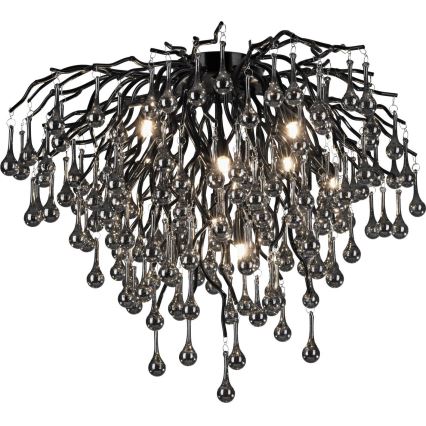 Paul Neuhaus 8091-18 - ICICLE felületre szerelhető csillár, 9xG9/40W/230V, átm. 50 cm, fekete