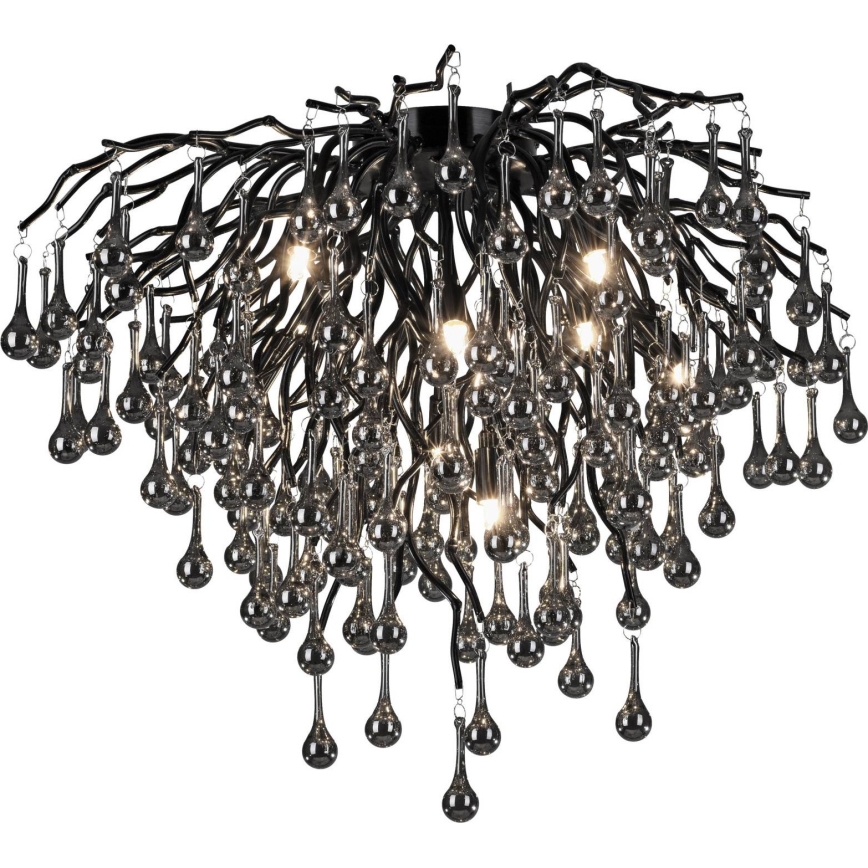 Paul Neuhaus 8091-18 - ICICLE felületre szerelhető csillár, 9xG9/40W/230V, átm. 50 cm, fekete