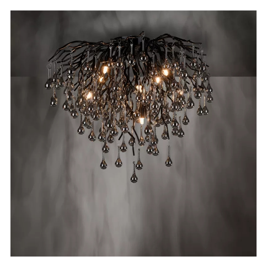 Paul Neuhaus 8091-18 - ICICLE felületre szerelhető csillár, 9xG9/40W/230V, átm. 50 cm, fekete