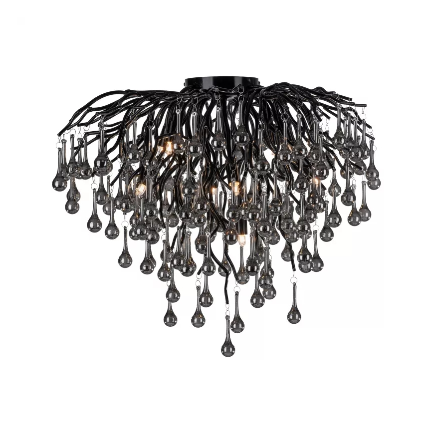 Paul Neuhaus 8091-18 - ICICLE felületre szerelhető csillár, 9xG9/40W/230V, átm. 50 cm, fekete