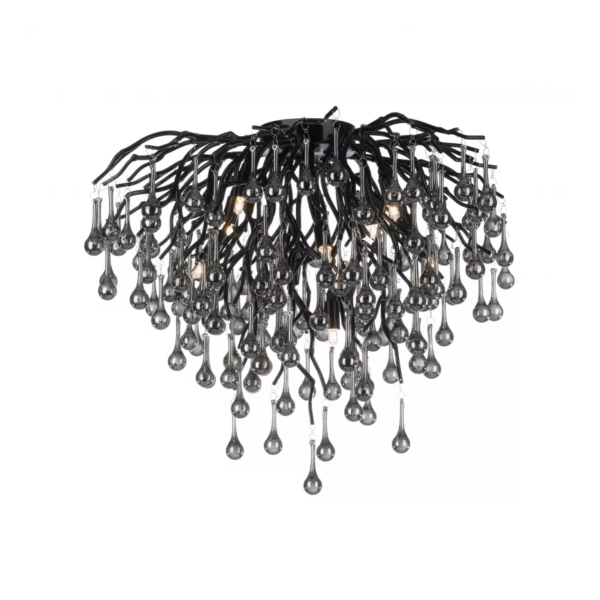 Paul Neuhaus 8091-18 - ICICLE felületre szerelhető csillár, 9xG9/40W/230V, átm. 50 cm, fekete