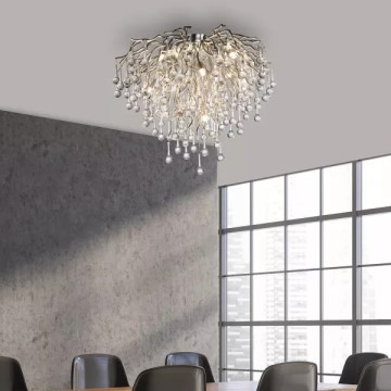 Paul Neuhaus 8091-55 - Felületre szerelhető csillár  ICICLE 9xG9/40W/230V átm. 50 cm fényezett króm